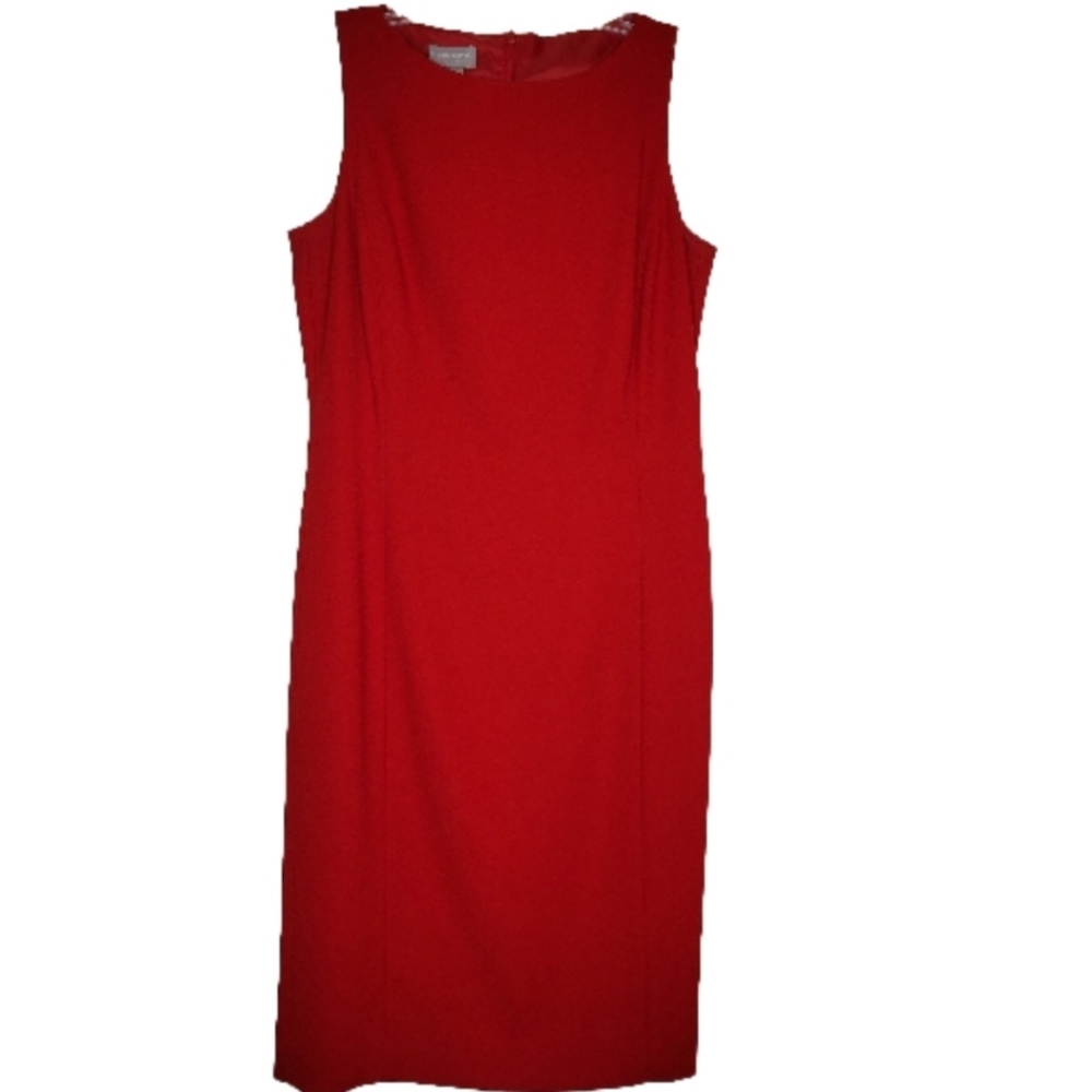 Classic Liz Claiborne Sheath Dress Red Size 6 Fully Lined